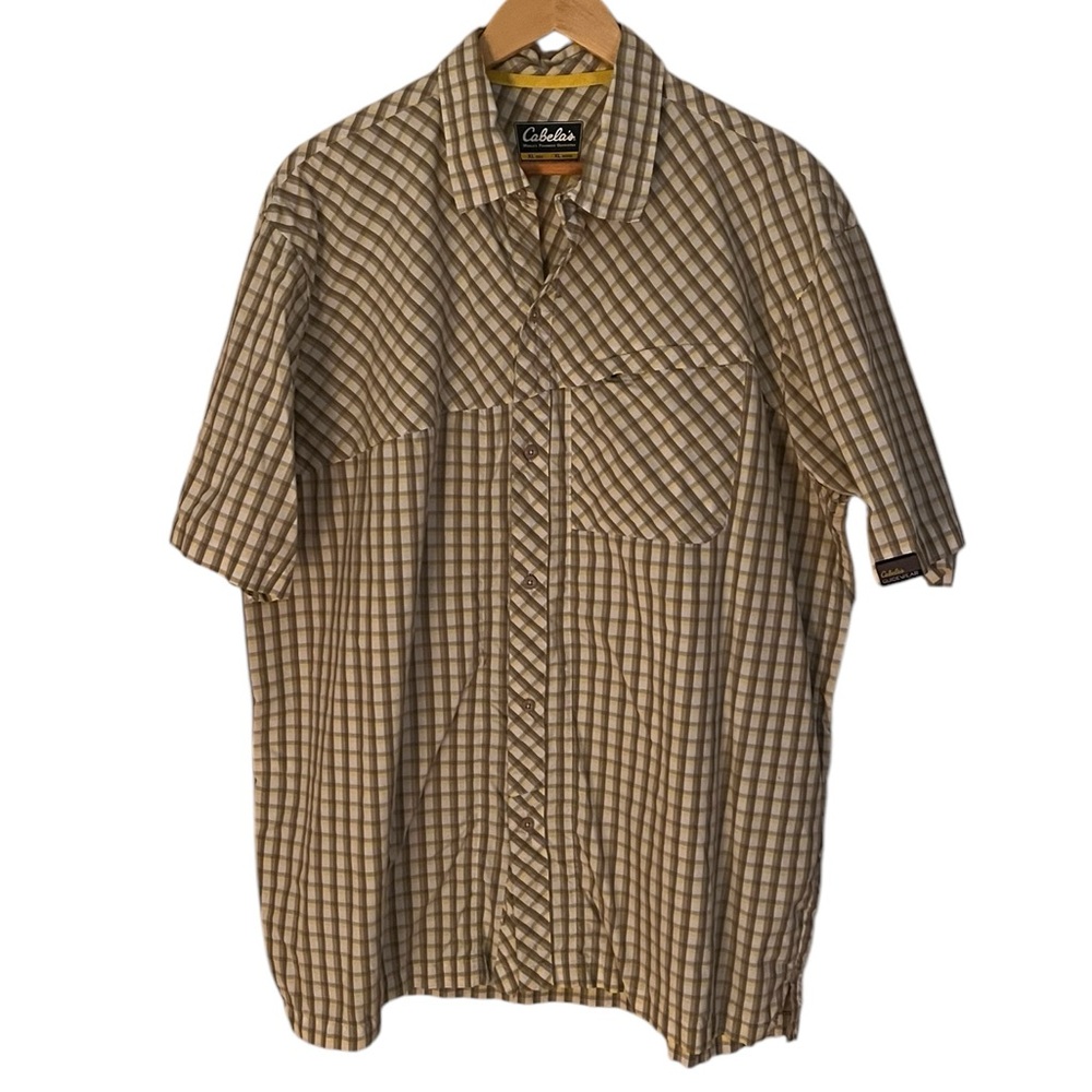 Cabela’s•GuideWear Nylon Short Sleeve Checkered Button Down Shirt